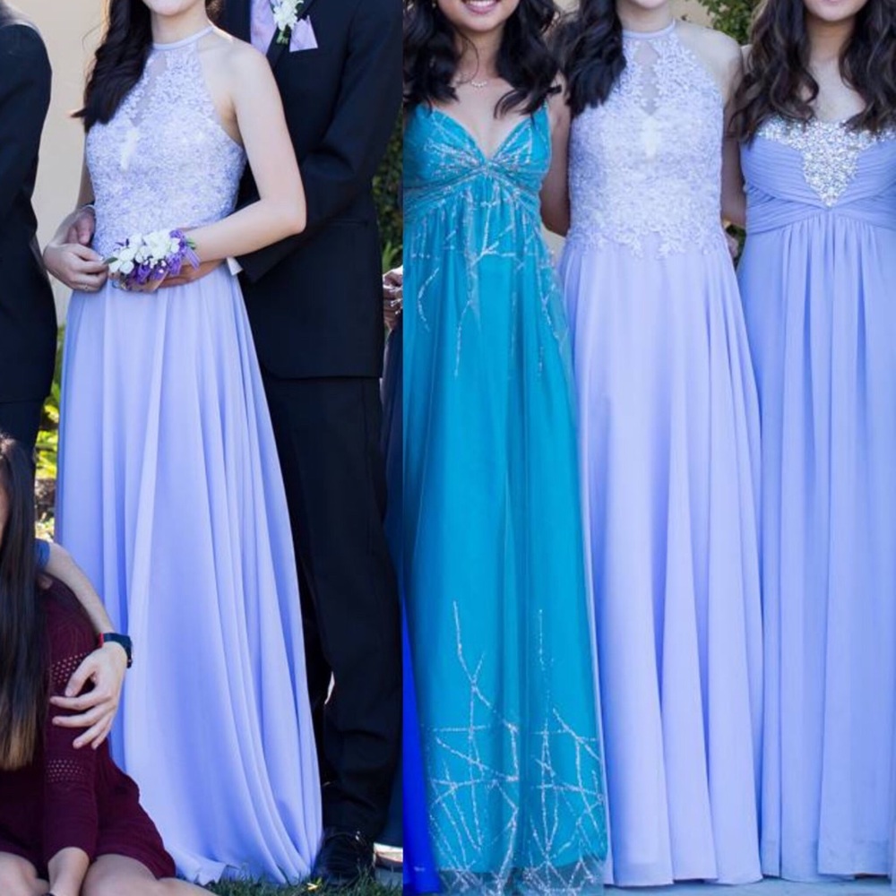 Lavender Halter Prom Dress